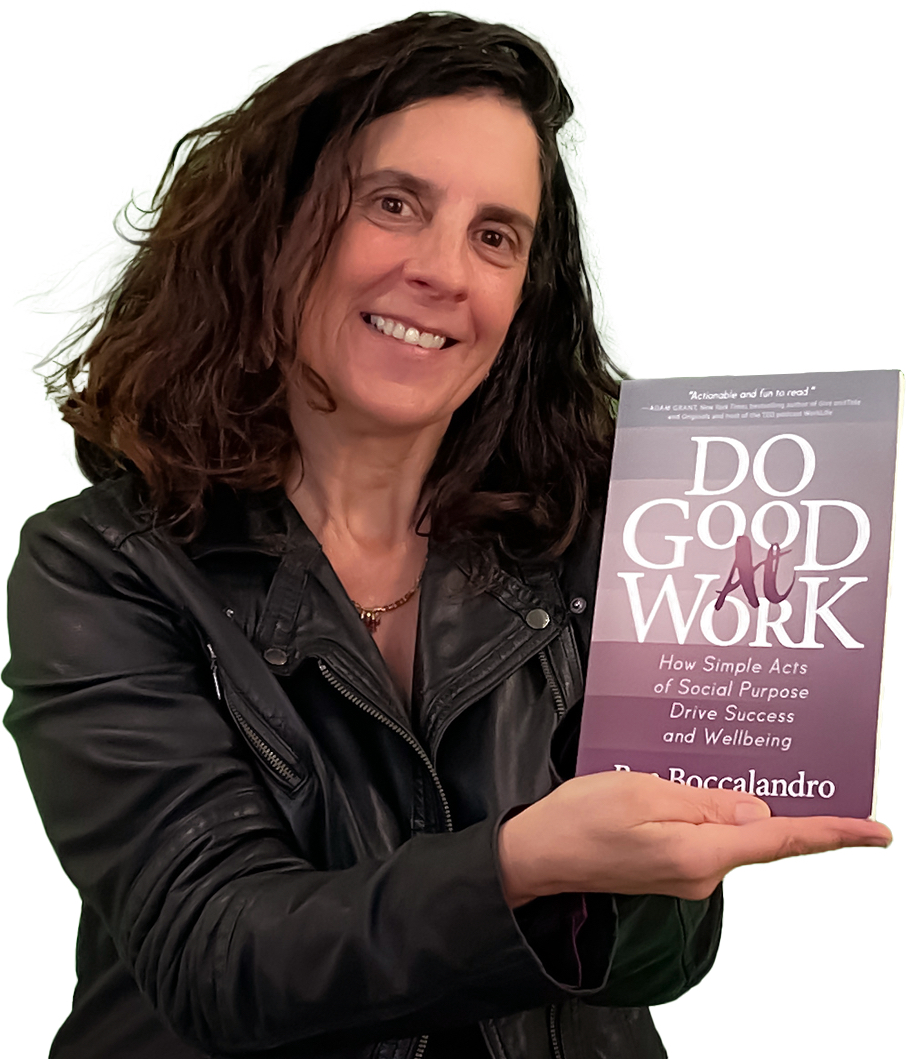 Bea photo with book leather jacket